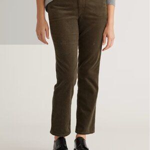 Organic Stretch Corduroy Straight Leg Pants Seaweed (Green)